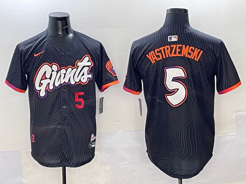 Men San Francisco Giants #5 Yastrzemski Black Joint Name 2025 Nike MLB Jersey style 32